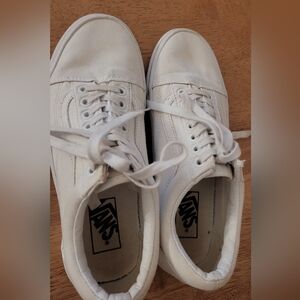 Vans White Low-Top Canvas Sneakers